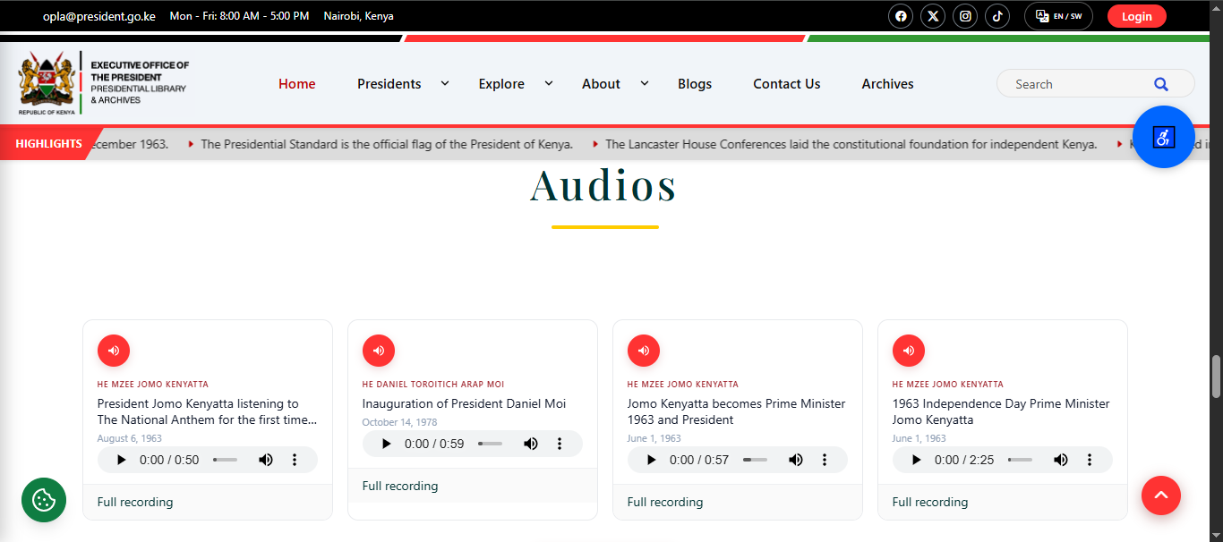 Online Presidential Library & Archives